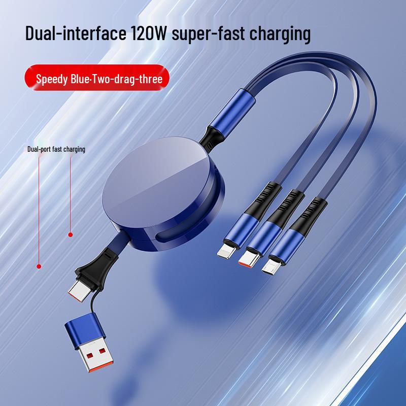 Juran Retractable Multi-Head Fast Charging Cable - 3-in-1 Function