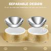 eing Dog Bowls Double Dog Water and Food Bowls Stainless Steel Bowls with Non-Slip Resin Station and Bling Rhinestones, Pet Feeder Bowls for Puppy