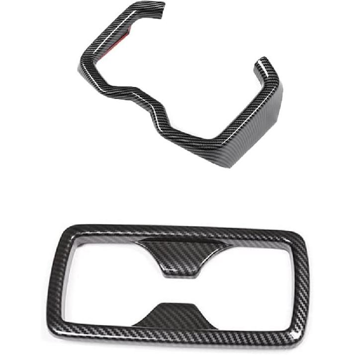 Blazeray for RAV4 Rear Air Conditoner Outlet Vent Cover Panel Trim Rear Carbon Fiber Cover for Toyota RAV4 2019 2020 2021 2022 Interior