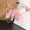 Bow Open Crotch Briefs Floral Embroidery Sheer Mesh Panties Fashion Lace Briefs  Ladies Girls