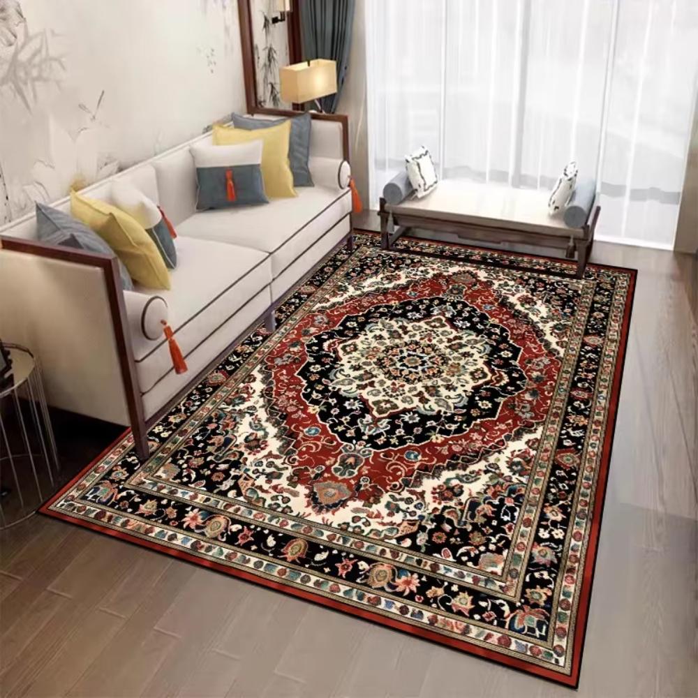 Persian Turkish Printed Carpet for Living Room Decor Sofa Area Floor Mat Bedside Area Rug Balcony Kitchen Table Mat Welcome Rug
