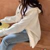 Chic Zip-up Hoodies Female Casual Street Loose Thin Sweatshirt Pocket Hooded Women Cardigans