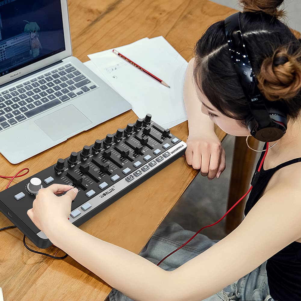 Btuty Portable Mini USB 9 Slimline Control MIDI Controller Keyboard Controller