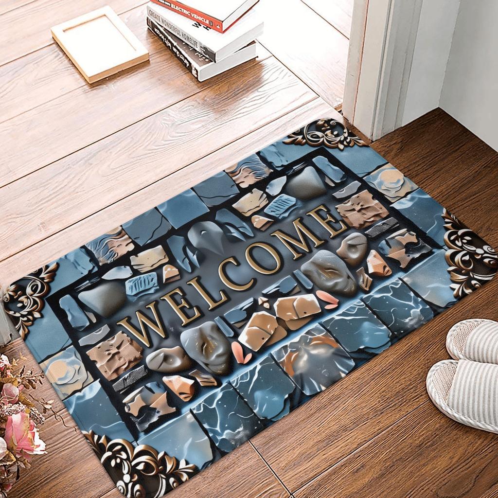 Europe Style Simulation Stone Doormat Mat Anti-Slip  Bathroom Kitchen Garage Rug Carpet 40*60cm