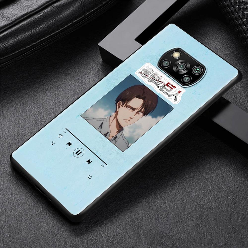 Attack On Titan Cartoon Case for Xiaomi Poco X3 NFC M3 M4 Pocophone F1 F3 Redmi Note 9s 9 8 10 Pro Black Soft Phone Cover Coque