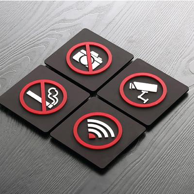 10x10cm WIFI Sign No Smoking CCTV SYSTEM Sign Acrylic Sign Board