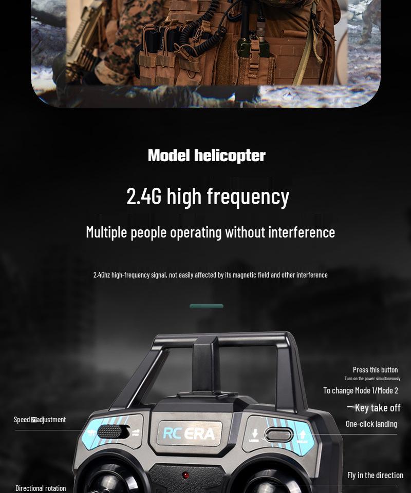Cross C127/C128 Black Bee Drone: Single-Rotor Helicopter with Altitude Hold & Optical Flow for Aerial Photography