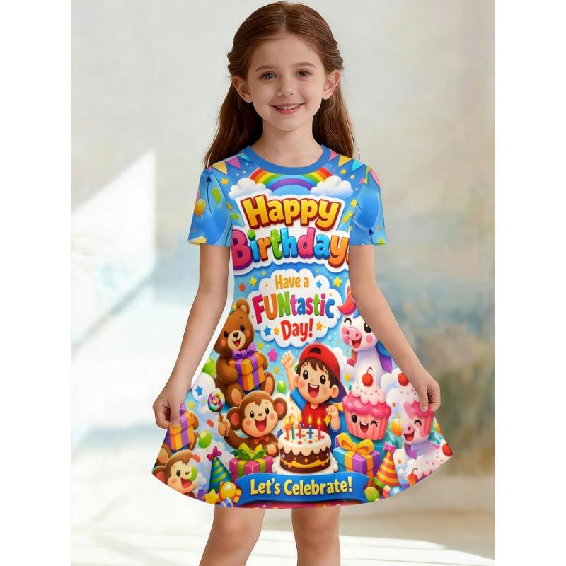 Soft and Breathable Purple Starry Sky Fairy Printed Short Sleeved Casual Dress Suitable for Birthdays and Parties in Summer