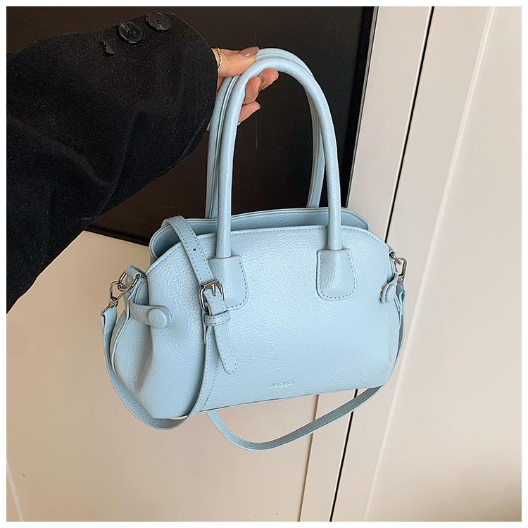 Spring Solid Color Handbag New Fashion Versatile Shoulder Messenger Bag Niche Design Novel Shell Bag