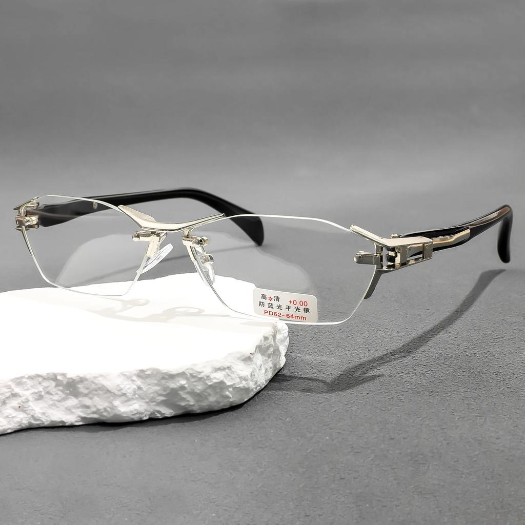 Brand High Definition Presbyopia Glasses Frame Men 2025 New Women Rimless Prescription Square Eyeglasses Reading Eyeglasses