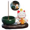 Lucky Cat Incense Holder Elegant Censer Indoor Incense Holder for Home Office Yoga Aromatcherapy Decor