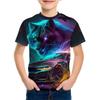 Camiseta de Verano para Niños con Estampado 3D Cuello Redondo Moda Versátil Transpirable Tendencia Casual
