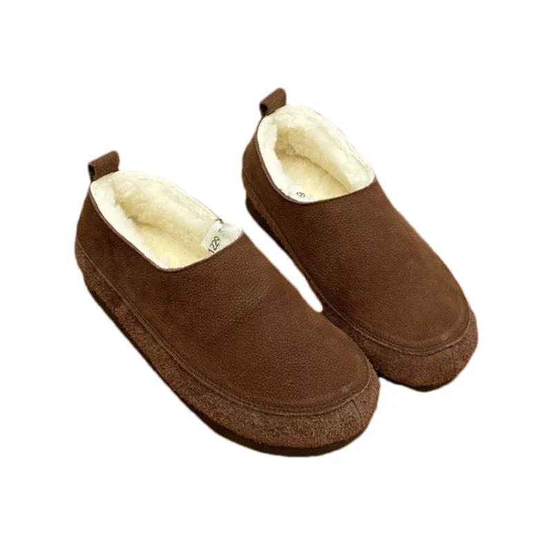 Mulheres Mocassins Sapatos Flats Curto Pelúcia Quente Casual Tênis Sapatos Mulher 2024 Tendência Inverno Novo Aconchegante Caminhada Neve Botas De Mujer