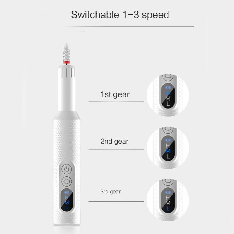 Wireless Nail Drill Machine Rechargeable Electric File for Manicure Pedicure