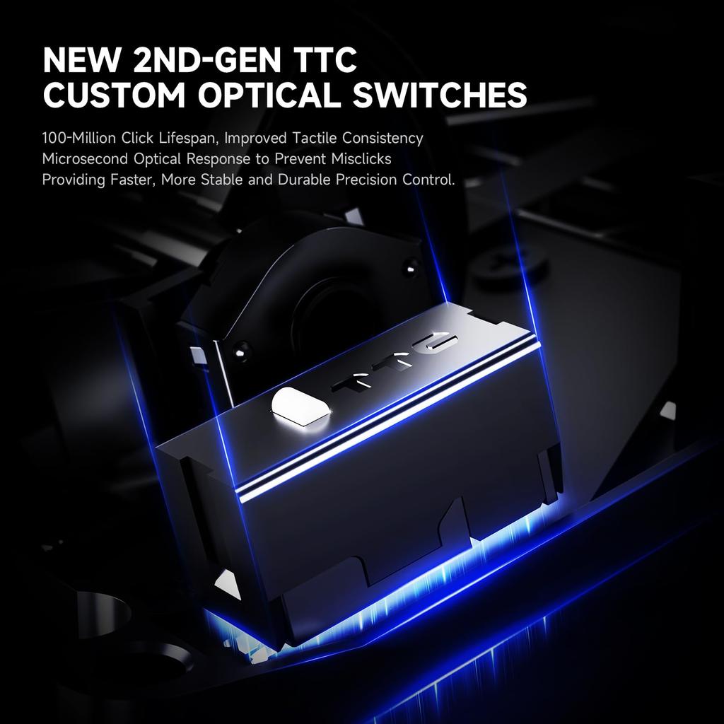 Leviathan V4 Blue Wireless Gaming Polling Large Mouse Authorized Japanese Distributor Mouse, Ultralight, PixArt, 8,000Hz Rate, Feet, Warranty.