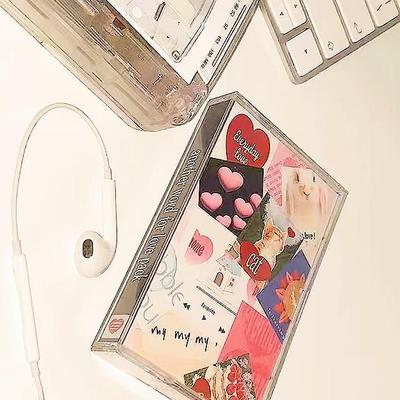 Korean Girlish Heart Cassette Tape Box Stickers - Decorative Ins Style Storage