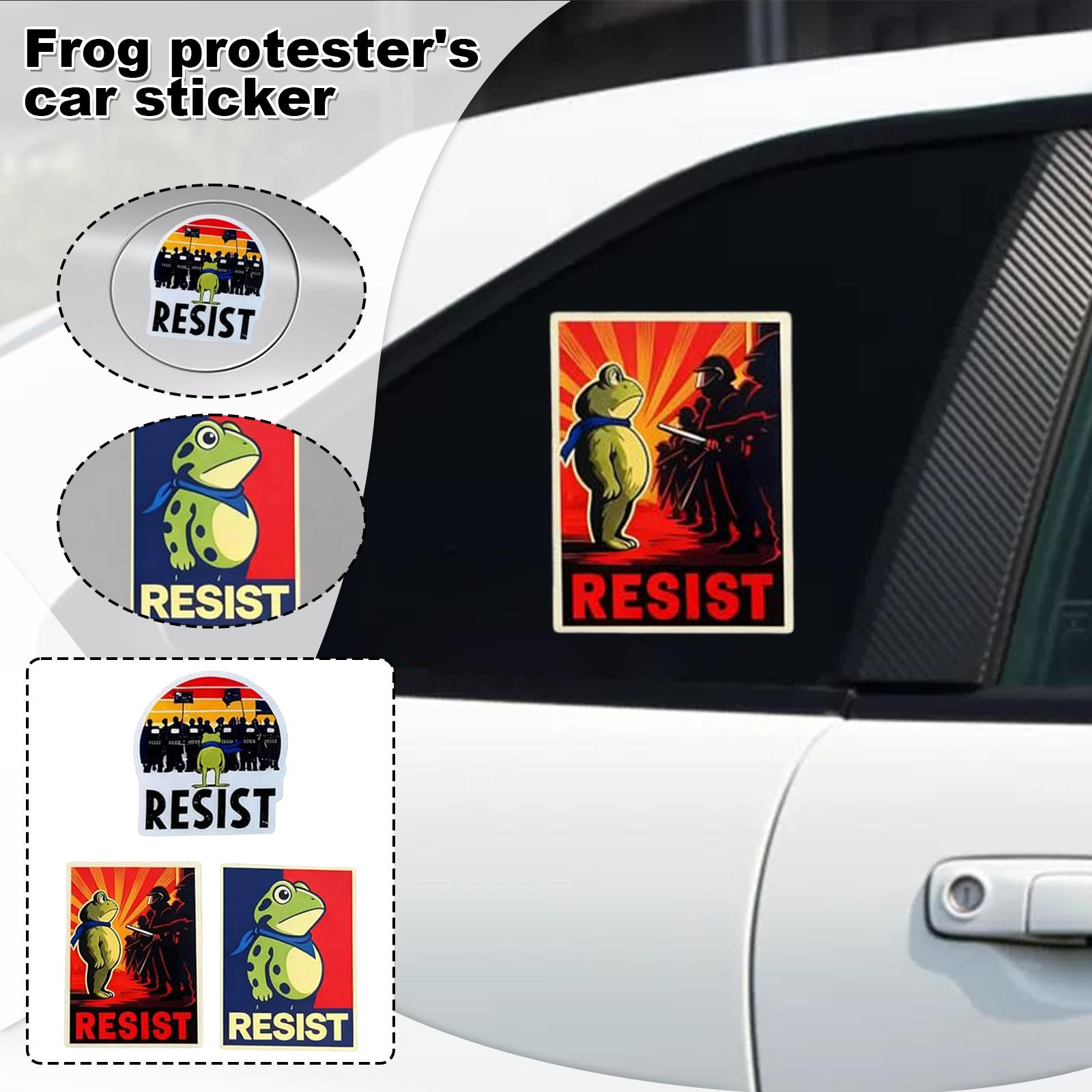 

3PCS Portland Protester Sticker, Resistance Humor Frogs Sticker No Meme Vinyl Transparent Bumper Stickers Gift For Car One Size