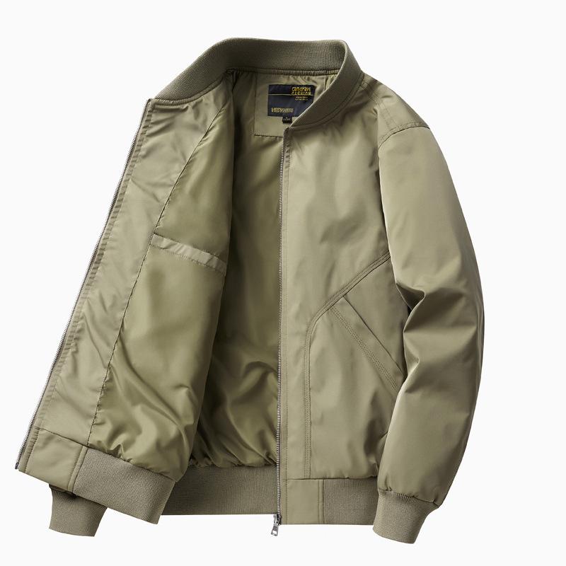 

Мужская демисезонная куртка-бомбер MA1 - Свободная, универсальная, с бейсбольным воротником, в повседневном стиле XXXXL хаки