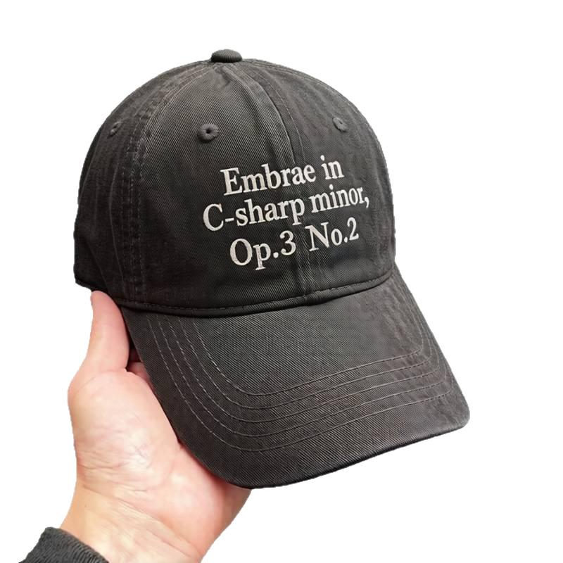 Fashion Hat Korean Numeral Alphabet Embroidered Hat Men's and Women's Thin Baseball Cap Peaked Cap Sunscreen Sun Hat
