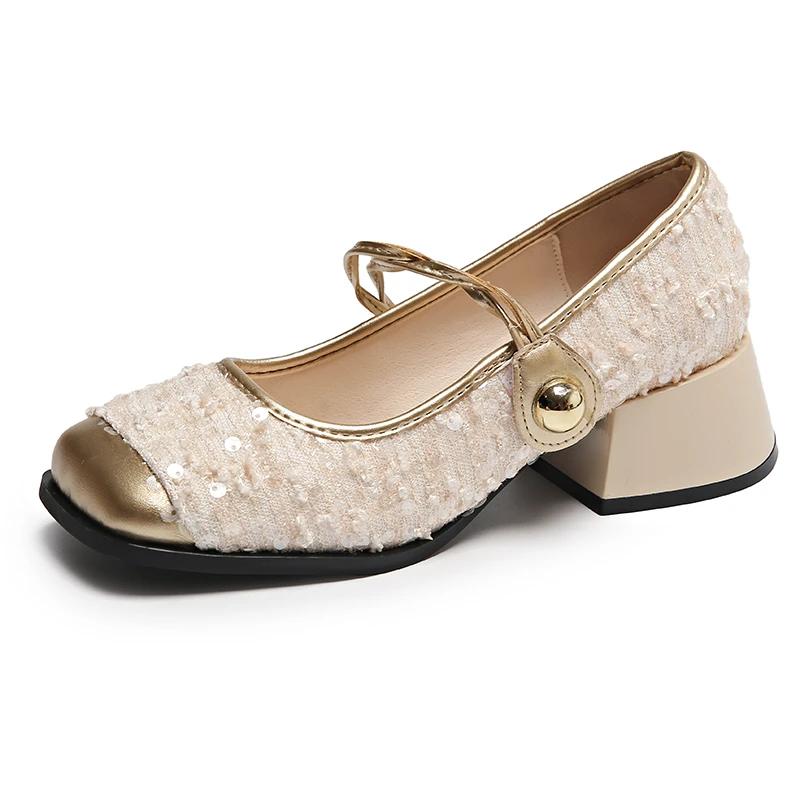 Fashion Women's Mary Janes Shoes 2024 Summer New Fashion Platform High Heels Pumps Female Party Dance Wedding Shoes Female Large Size 40