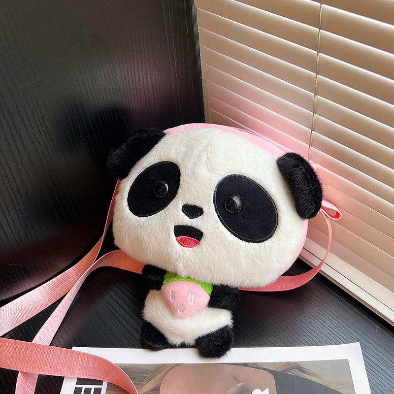 

Милая мультяшная плюшевая сумка в виде гигантской панды 2025 новая супер милая женская сумка-мессенджер розовый