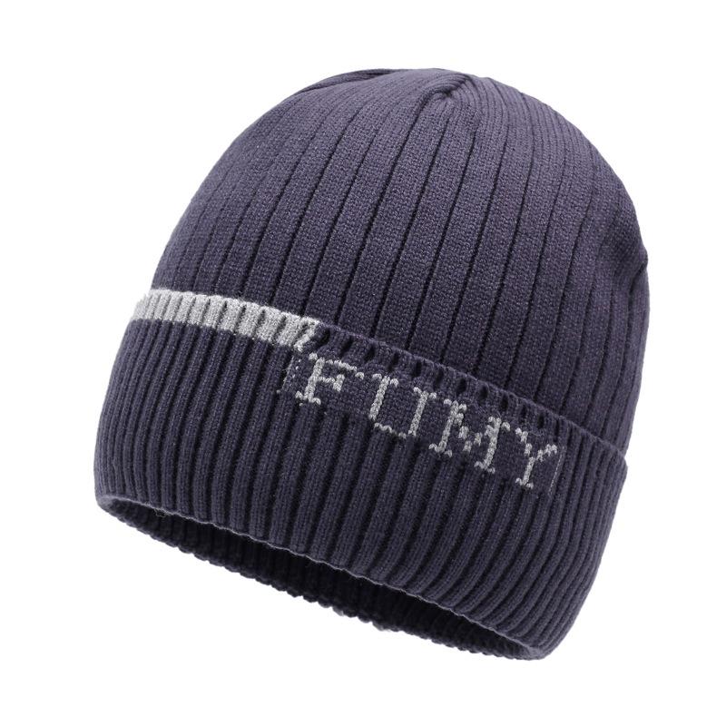 Knitted Hat Men'S Casual Versatile Wool Hat Outdoor Sports Cold Protection Knitted Hat Wind Double Hat