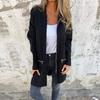 Women Elegant Vintage Fashion Long Sleeve Jackets Autumn Winter Casual Loose Zippers Solid  Hooded Coats