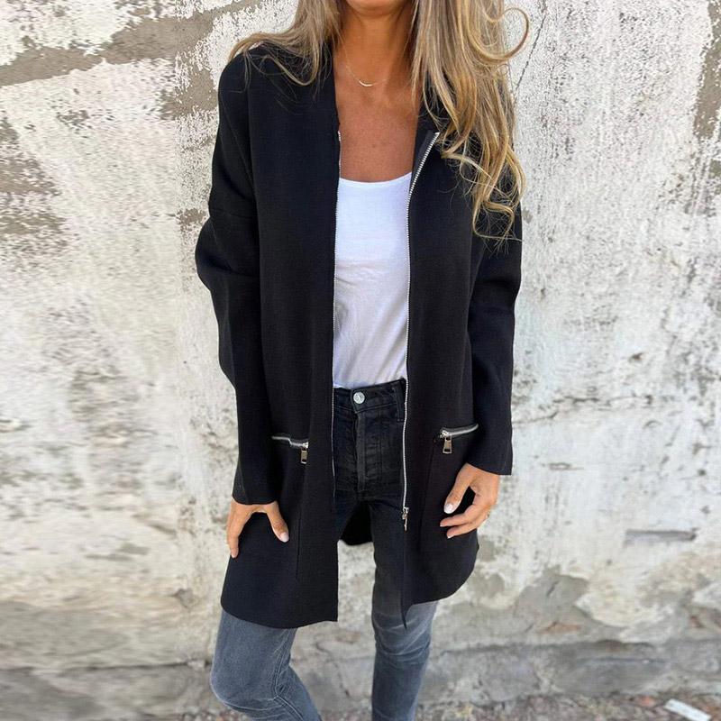 Женские элегантные винтажные модные куртки с длинным рукавом осень-зима повседневные — фото 3