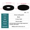 1~20pcs Outer Diameter: 12~438mm Thickness: 2/3mm Black Silicone Gasket Circular Flat Washer Flange Sealing O-ring/Solid Gasket