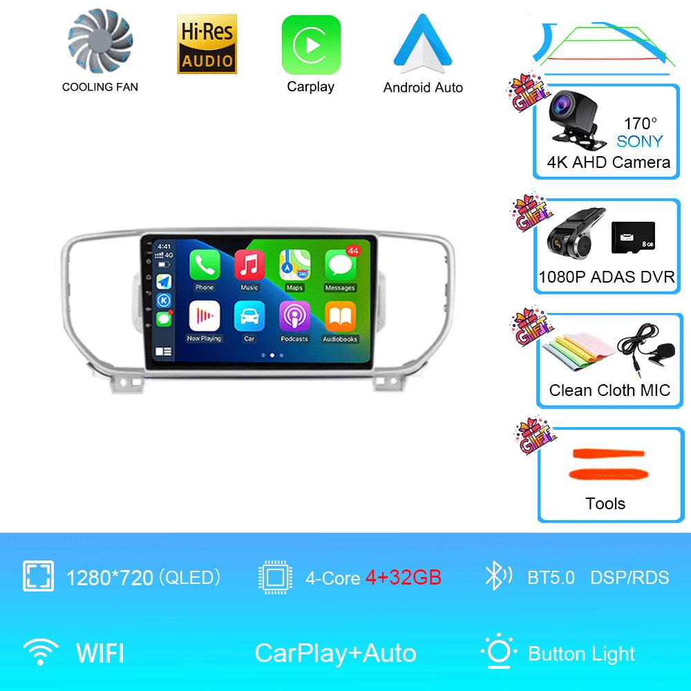 Android 14 Car Radio Carplay+Auto For KIA Sportage 4 KX5 2016 - 2018 Multimidia Video Player Navigation GPS Stereo 360 Camera BT