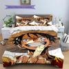 Luffy Patterned Pillowcase & Duvet Cover Set Anime Graphic Themed Bedding for Bedroom Use Special Gift for Lovers.-TING