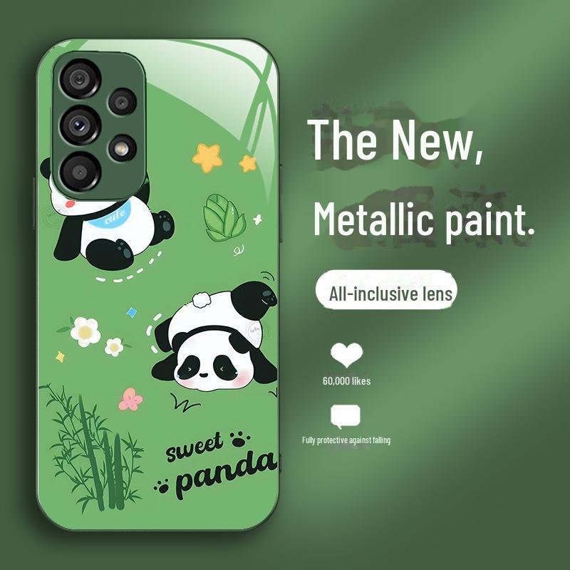 

Подходит для Samsung S10/S20 Ультра милый чехол Panda Liquid Glass - забавный дизайн национального достояния, защита от падений S22 Ultra