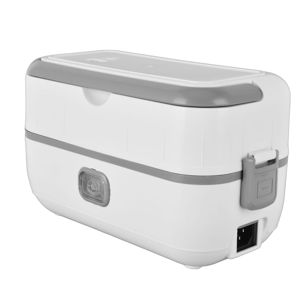 Electric Lunch Box Gray 1.2L Heat Preservation Anti Scald Food Grade Stainless Steel Cooking Lunch