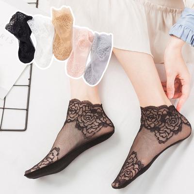 Chaussettes pour femmes, chaussettes sexy en maille de soie, ultra-fines, transparentes, en dentelle, haute élasticité