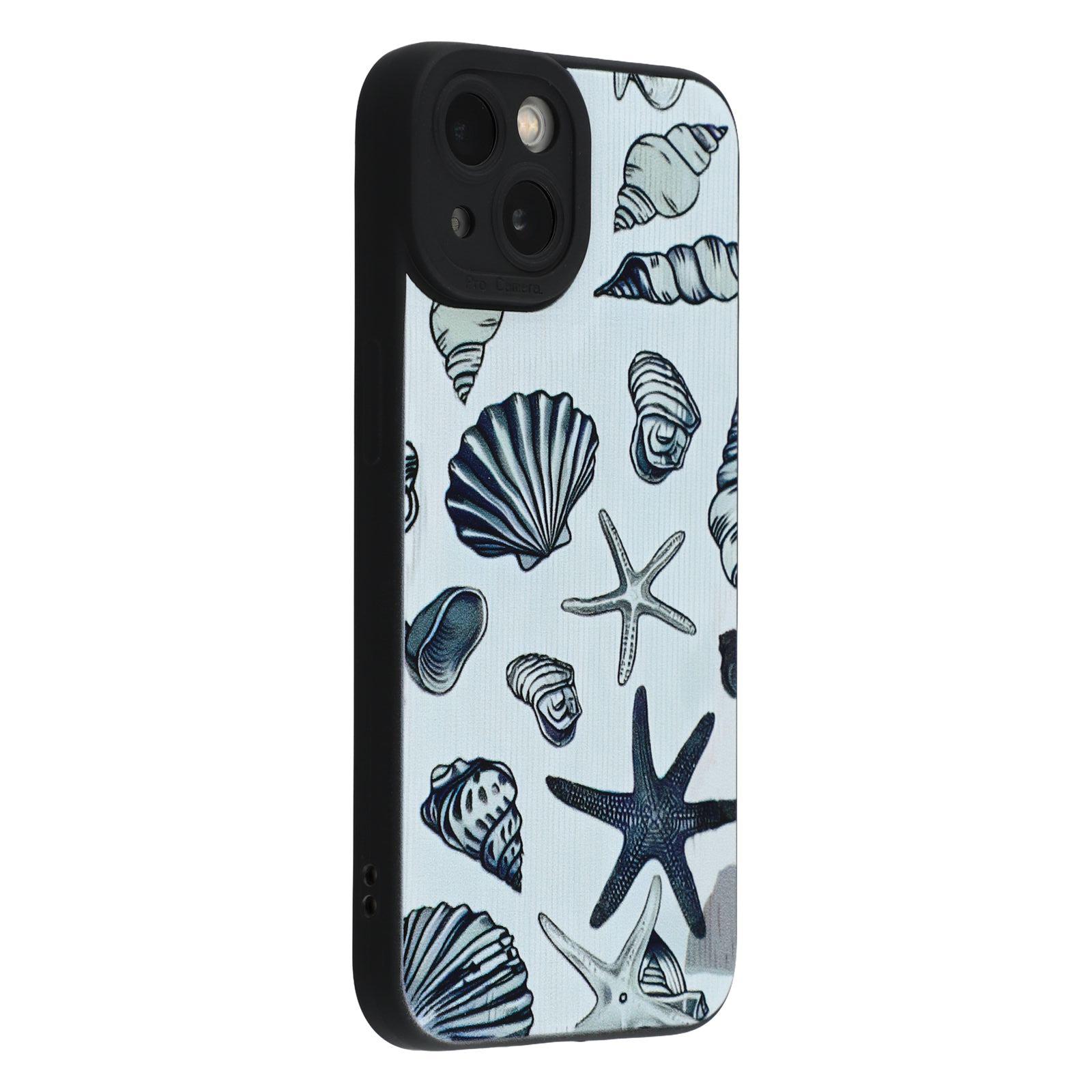 

For iPhone 13 Case Starfish Shells Pattern Shockproof TPU Phone Back Cover A
