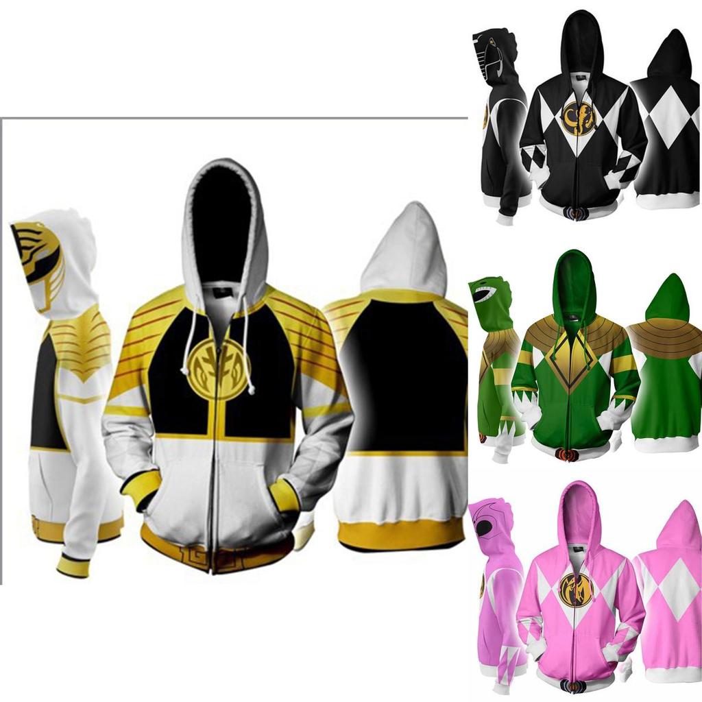 Mighty Morphin Power Rangers Cosplay 3d Printing Hoodie With Premium Quality
