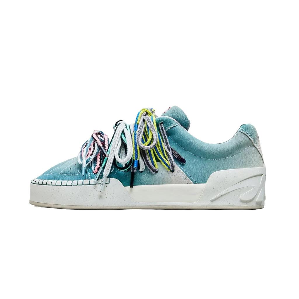 ANTA 90S Bread Shoes Men Trendy Casual Skate Shoes Light Blue Off White Multi Color Laces 112531802S-1