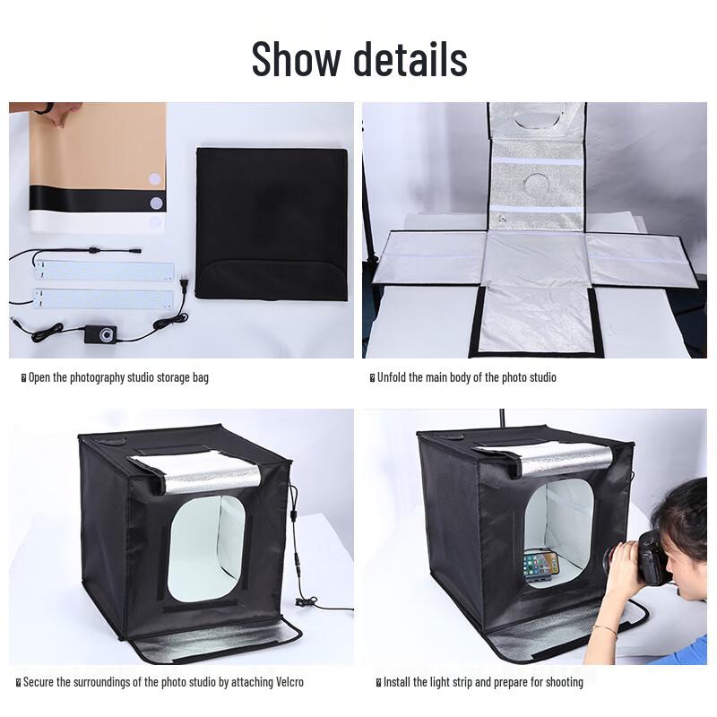 OLOEY 40A Portable Dimmable Foldable Photography Studio Kit