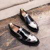 Fashionable Formal Men Shoes Lightweight Outdoor Loafers Thick Soled Wear-resistant Leather Shoes Black Gold andSilverSizes38-48
