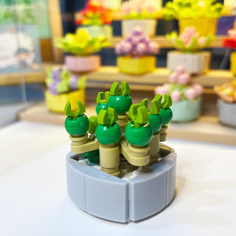 Topfkultur Blume Baustein Ziegel DIY Pflanze Spielzeug Weihnachtsgeschenk für Mädchen Erwachsene Kind Simulation süße Desktop-Dekorationen