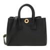 Cow Leather Handbag Mini Women's Black & Khaki 81119681