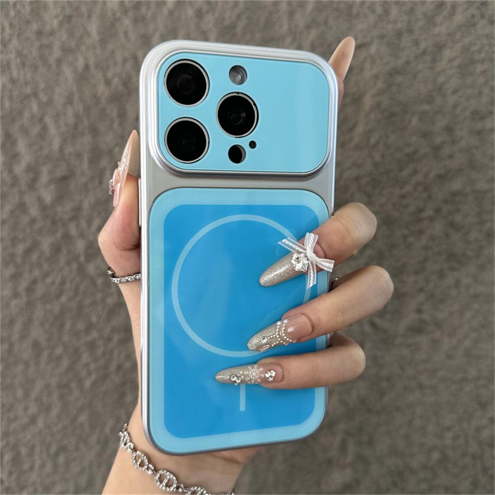 Luxury Solid Color Wireless Charging Magnetic For Magsafe Case For iPhone 17 16 15 14 Plus 13 12 11 Pro Max Shockproof PC Cover
