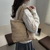 Lightweight Embroidery Shoulder Bags for Women Drawstring Design Large Capacity Ladies Casual Tote Simple Female Handbags