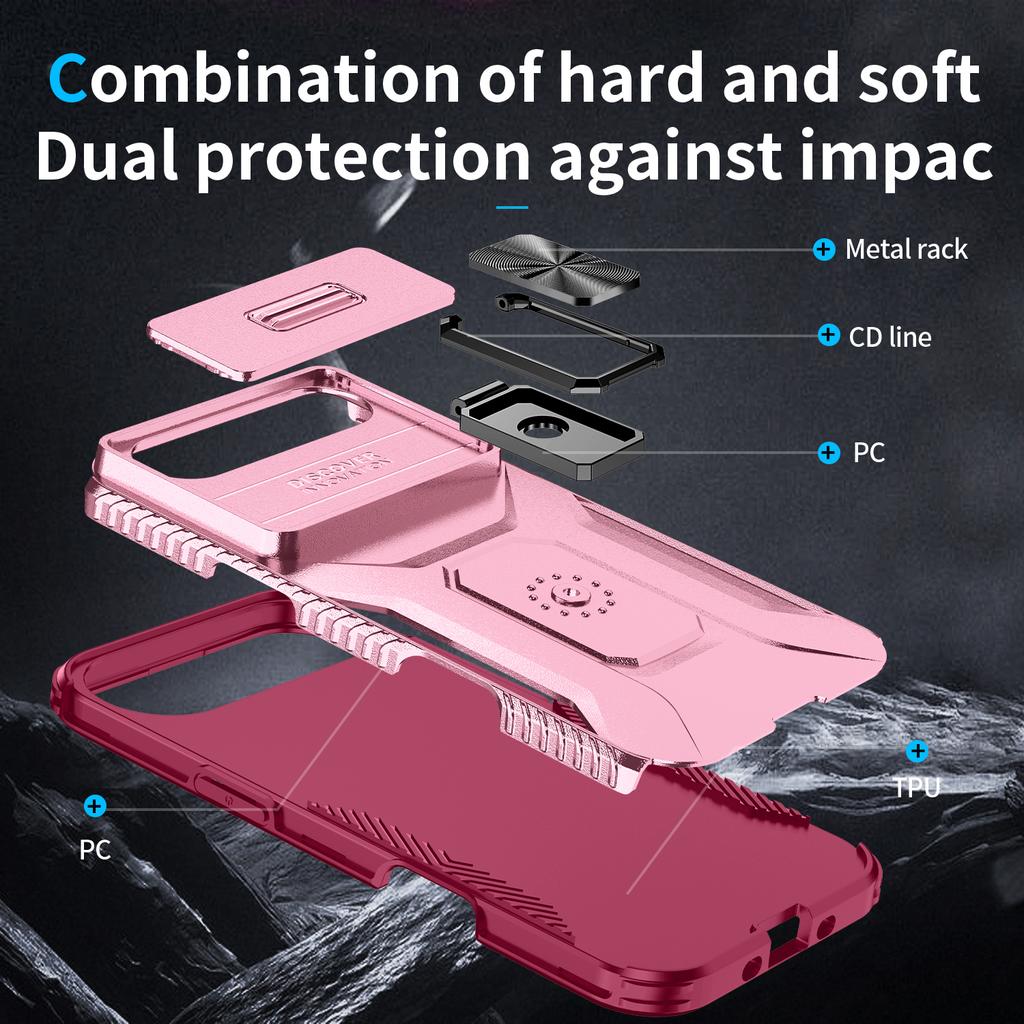 For iPhone Air Case Camshield Kickstand TPU + PC Anti-Slip Phone Cover
