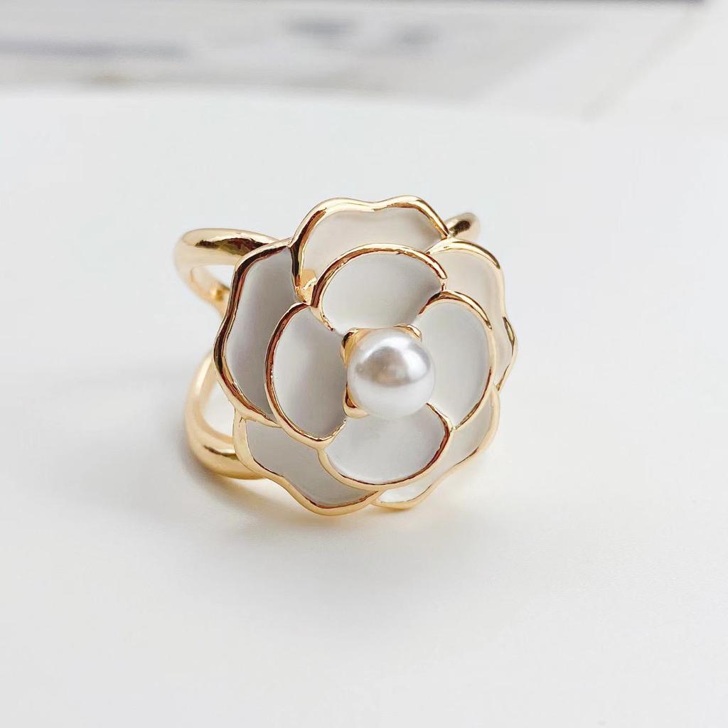 Korean Cartoon Pearl Brooch & Camellia Corsage with Crystal Diamond Scarf Buckle