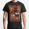 Dino King Burning for Revenge King of Dinosaurs KOF King of Fighters 80s Video Game Retro Fighting Tshirt Large Size Adult Tops