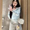 Light Blue Slim Fit Yoga Zip-Up Jacket - Flattering & Versatile Style