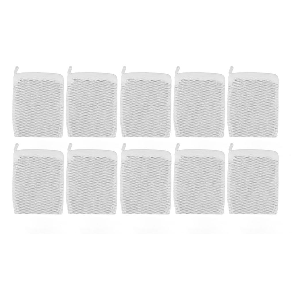 10pcs Aquarium Filter Media Bags Multipurpose Reusable Fine Mesh Filter Media Bags with Zipper for Filter Media