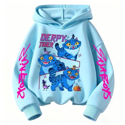 2026 Kpop Caçador de Demônios Hoodie Infantil Estampado Tigre DERPY Roupa Esportiva para Meninas Hoodie Casual para Meninos Manga Longa Outono/Inverno