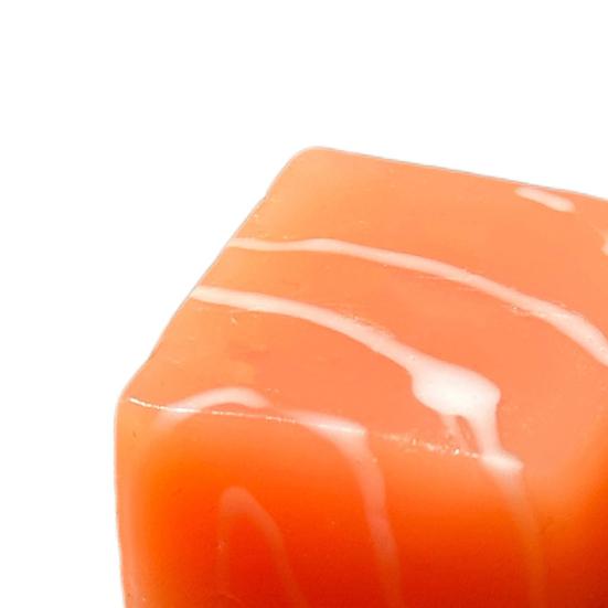 Stress Relief Salmon Squeeze Toy Food Grade Silicone Thick-Cut Salmon Cube Sensory Toy Home Office Anxiety Relieving Desk Toy